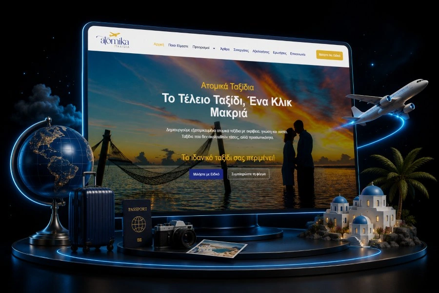 Κατασκευή ιστοσελίδας Atomika-Taxidia.gr από την CLC Web Solutions
