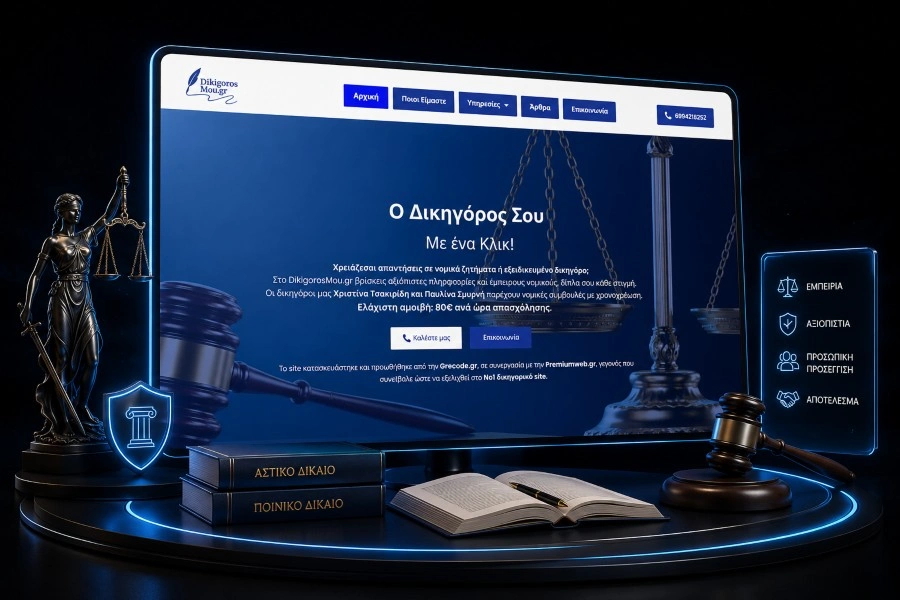 Κατασκευή ιστοσελίδας Dikigorosmou.gr από την CLC Web Solutions