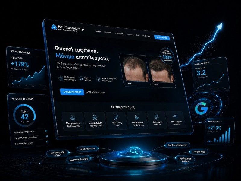 SEO project για το HairTransplant.gr από την CLC Web Solutions