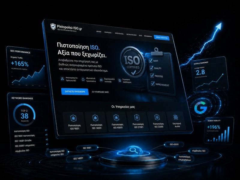 SEO project για το Pistopoiisi-ISO.gr από την CLC Web Solutions
